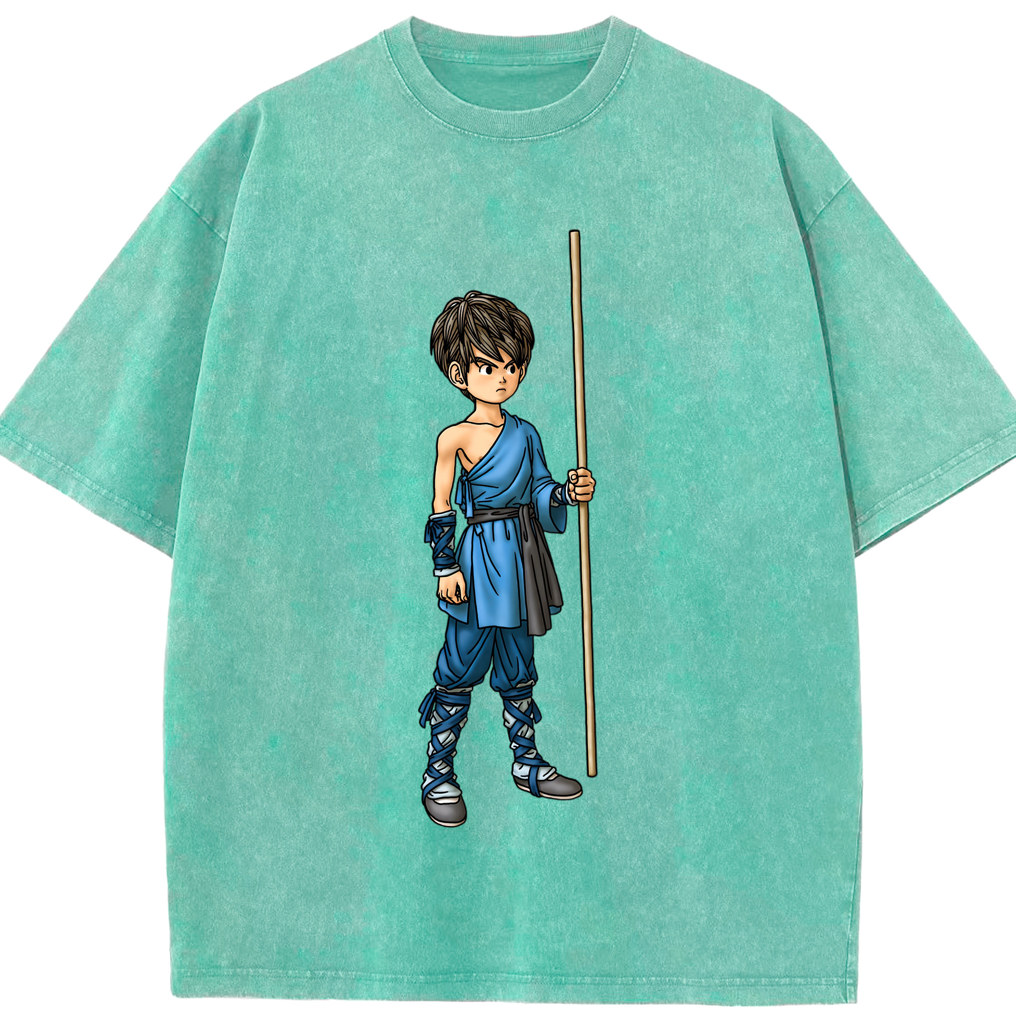 （画像用） ドラゴンクエスト Doragon Kuesuto Dragon Quest 綿100% ヴィンテージ風 半袖Tシャツ（フロントプリント）